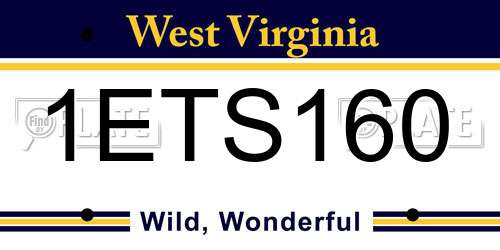 1ETS160 West Virginia License Plate