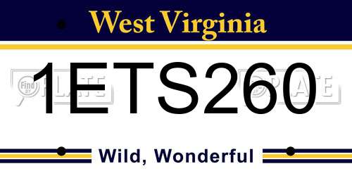 1ETS260 West Virginia License Plate