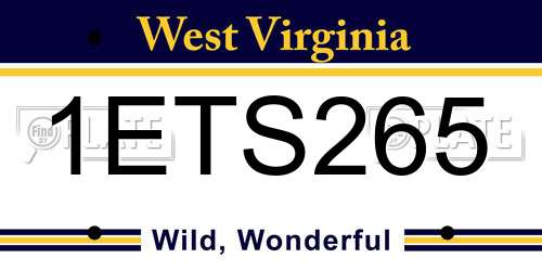 1ETS265 West Virginia License Plate