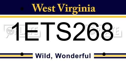1ETS268 West Virginia License Plate
