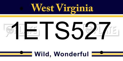 1ETS527 West Virginia License Plate