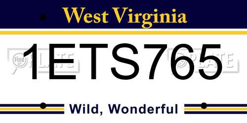 1ETS765 West Virginia License Plate