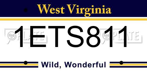 1ETS811 West Virginia License Plate