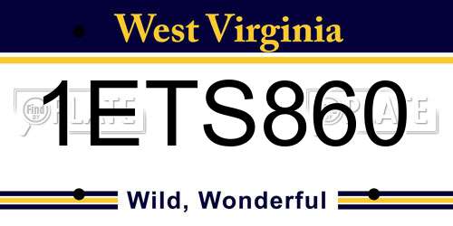 1ETS860 West Virginia License Plate