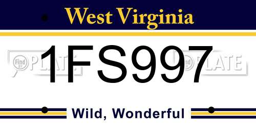 1FS997 West Virginia License Plate