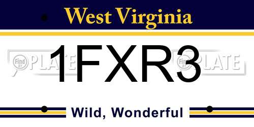 1FXR3 West Virginia License Plate