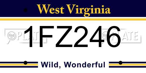 1FZ246 West Virginia License Plate