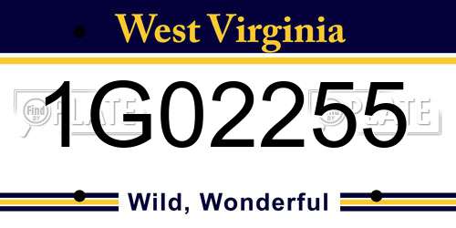 1G02255 West Virginia License Plate
