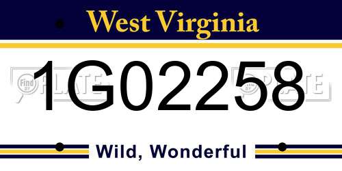 1G02258 West Virginia License Plate