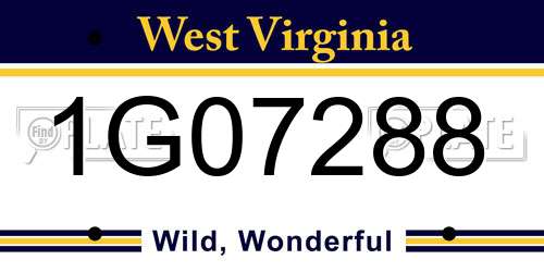 1G07288 West Virginia License Plate
