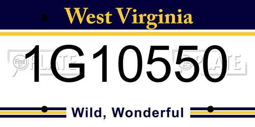 1G10550 West Virginia License Plate
