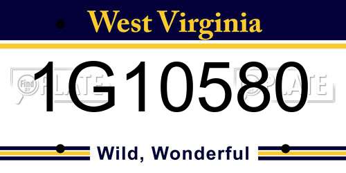 1G10580 West Virginia License Plate