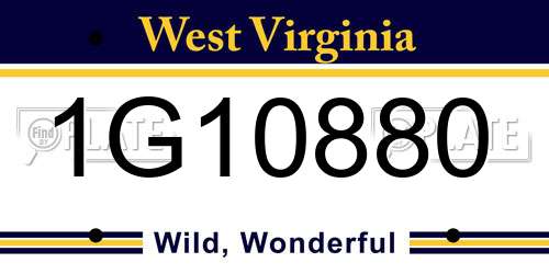 1G10880 West Virginia License Plate