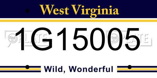 1G15005 West Virginia License Plate