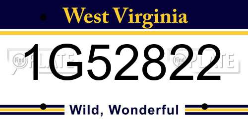 1G52822 West Virginia License Plate