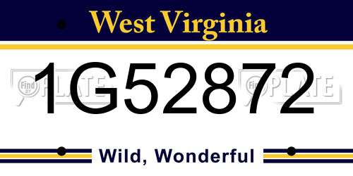 1G52872 West Virginia License Plate