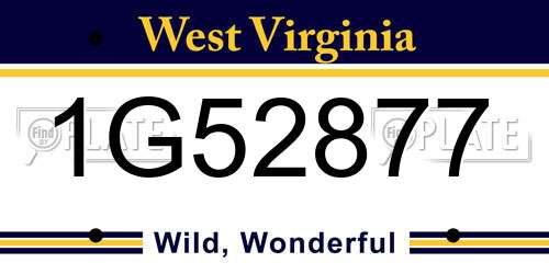1G52877 West Virginia License Plate