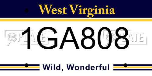 1GA808 West Virginia License Plate