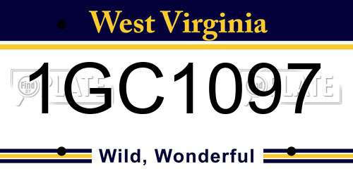1GC1097 West Virginia License Plate