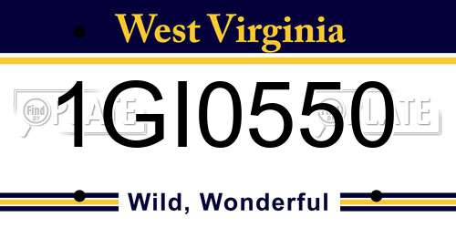 1GI0550 West Virginia License Plate