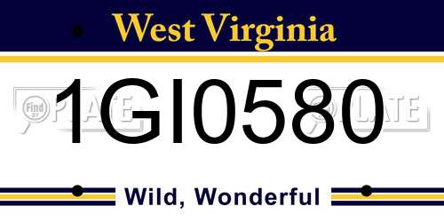 1GI0580 West Virginia License Plate