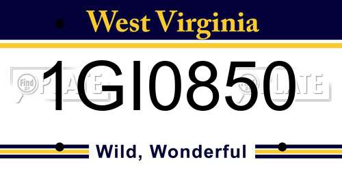 1GI0850 West Virginia License Plate