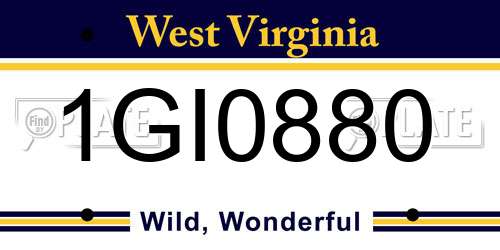 1GI0880 West Virginia License Plate