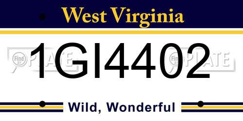 1GI4402 West Virginia License Plate