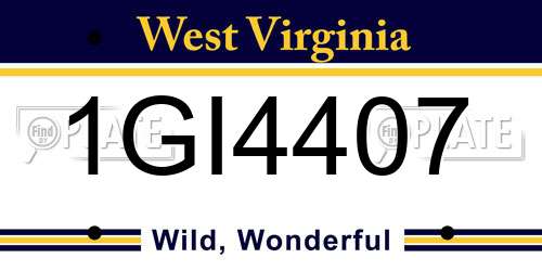 1GI4407 West Virginia License Plate