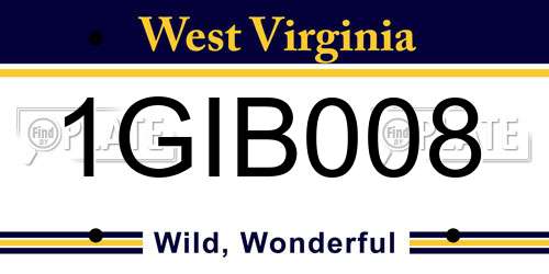 1GIB008 West Virginia License Plate