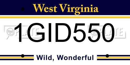 1GID550 West Virginia License Plate