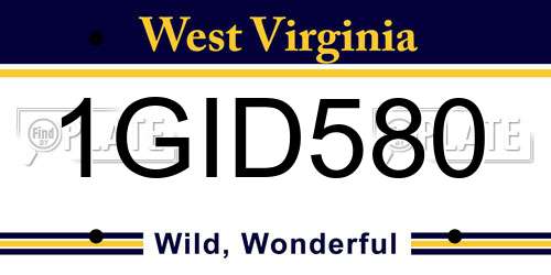 1GID580 West Virginia License Plate