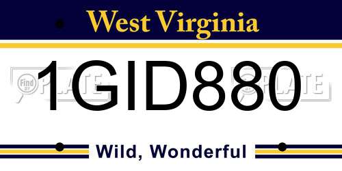 1GID880 West Virginia License Plate