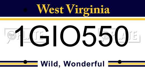 1GIO550 West Virginia License Plate