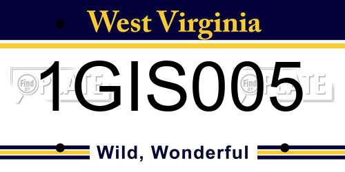 1GIS005 West Virginia License Plate
