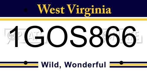 1GOS866 West Virginia License Plate