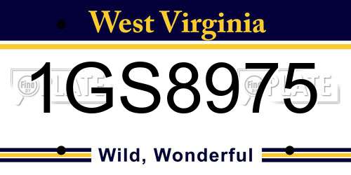 1GS8975 West Virginia License Plate