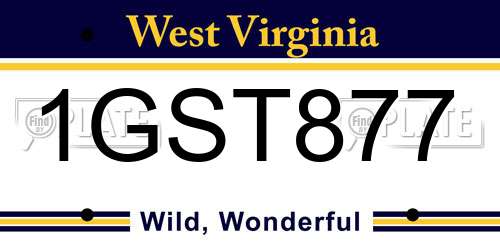 1GST877 West Virginia License Plate