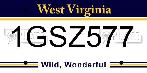 1GSZ577 West Virginia License Plate