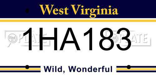 1HA183 West Virginia License Plate