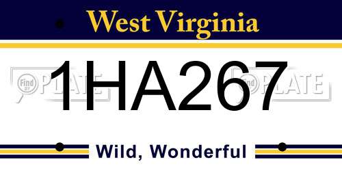 1HA267 West Virginia License Plate
