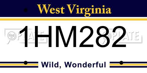 1HM282 West Virginia License Plate