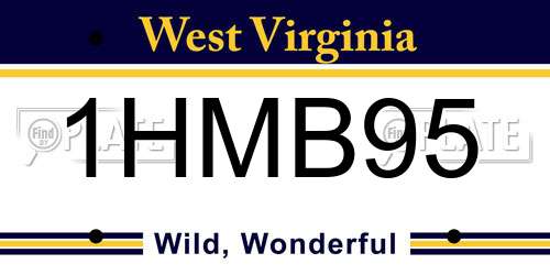 1HMB95 West Virginia License Plate