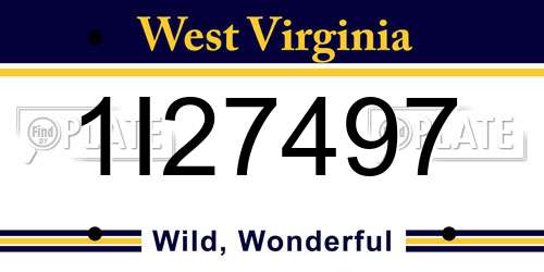 1I27497 West Virginia License Plate