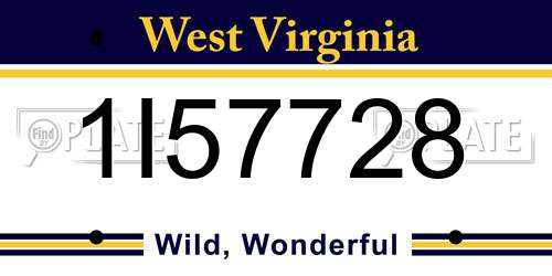 1I57728 West Virginia License Plate
