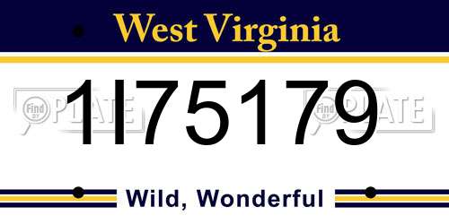 1I75179 West Virginia License Plate