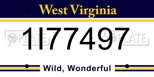 1I77497 West Virginia License Plate