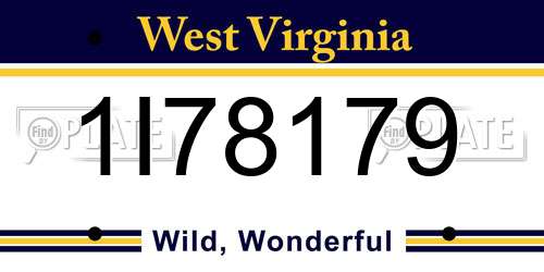 1I78179 West Virginia License Plate
