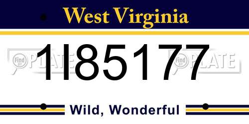 1I85177 West Virginia License Plate