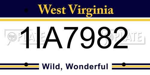 1IA7982 West Virginia License Plate